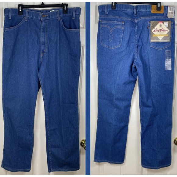 Vintage 90's Levis Action Jeans Blue Denim‎ Brown Tab Men 40x29 fits 37x29.5 New - Picture 2 of 6